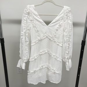 Erin Ruffle Dress (White)